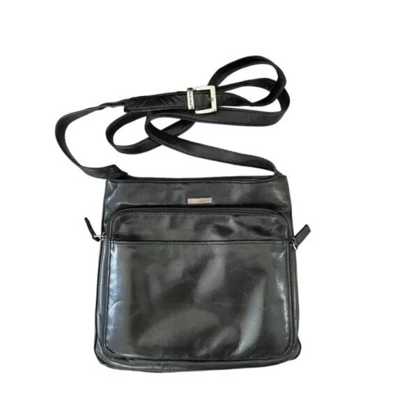 Perlina Handbags - Perlina Black Soft Leather Shoulder Bag Cross Body